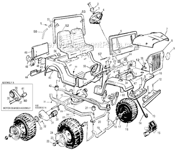 Part Location Diagram of 76817-4159 Power Wheels Front Bumper Support